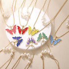 Imitation Pearl Butterfly Pendant Necklace Fashion Light Luxury Clavicle Chain