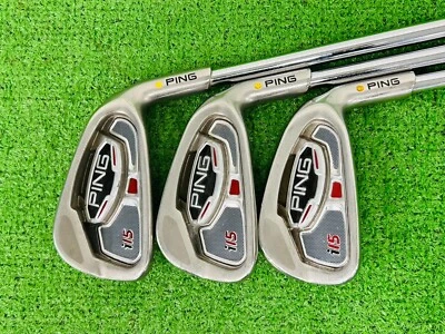 Ping i15 Iron set 5-9+PW RH Ping AWT Stiff Flex Steel Shaft Yellow Dot G13299 - Image 1 of 4