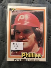 1981 DONRUSS #371 PETE ROSE Philadelphia Phillies Baseball Card (o)