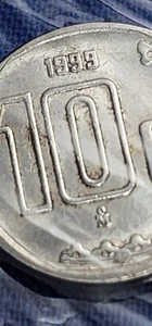 1999 Mexiko 10 Ten Diez Centavos KM# 547 seltener Fund große Art Münze - Bild 1 von 4
