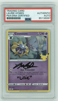 PSA Signed Laurie Hymes Pokémon TCG Cosmoem Celebrations 014/025 Holo Rare - Image 1 of 2