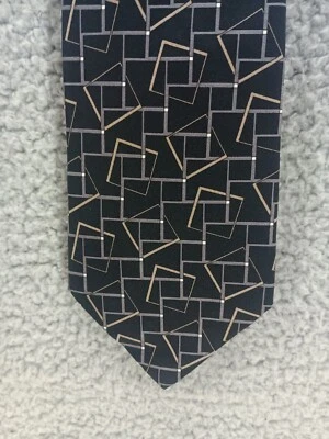 Corbata de hombre Emanuel Ungaro 100 % seda de colección años 90 estampado geométrico tela importada Foto 1 de 4