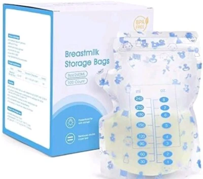 Breastmilk Storage Bags, Breastmilk Cooler Bag, 8 OZ, 100 Count, Spout - Image 1 of 4