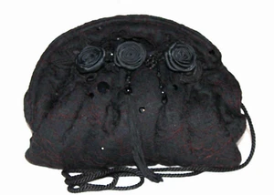 Rare Vtg Marie Palmese Black Designer Brides Wedding Formal Clutch/ XBody Bag - Picture 1 of 8