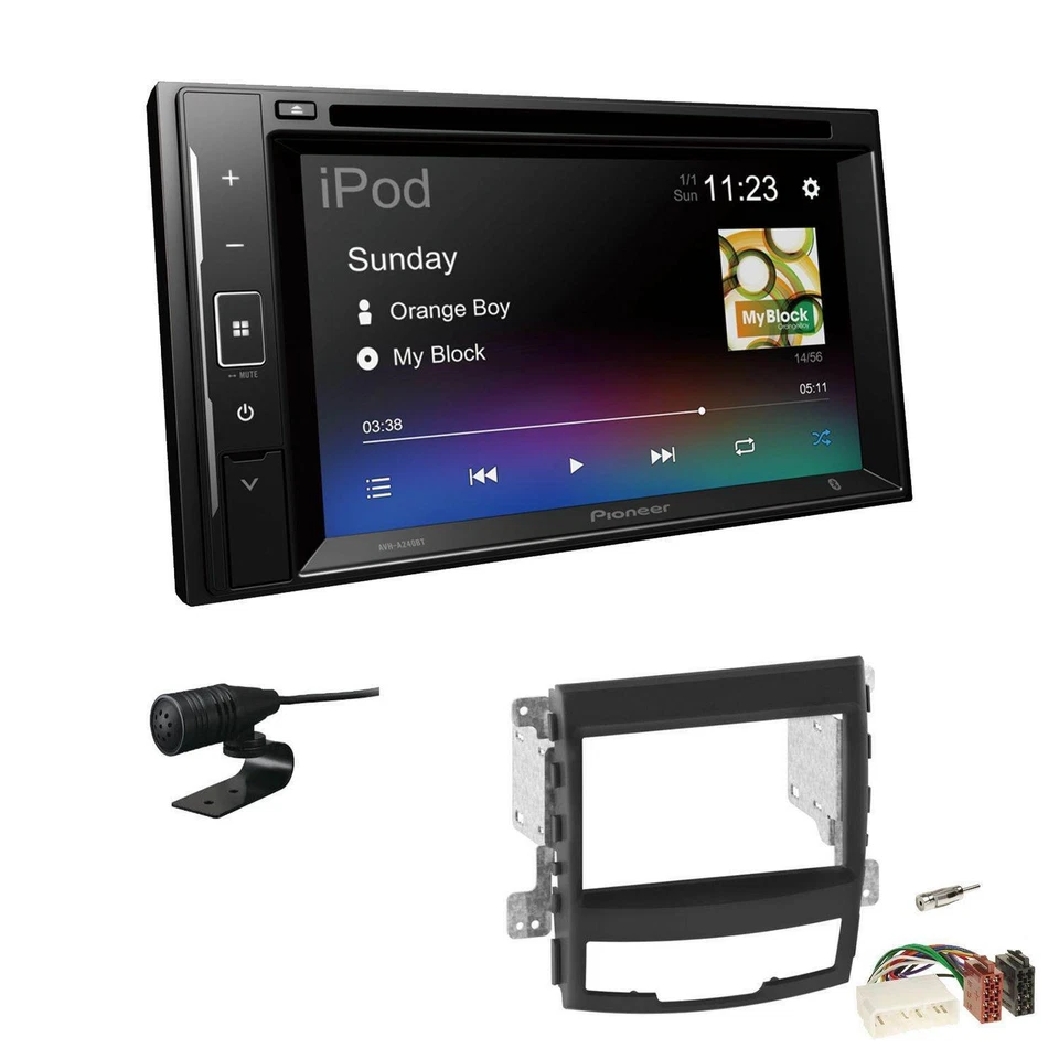 Pioneer Autoradio Bluetooth CD/DVD USB für Ssangyong Korando 2010-2013 schwarz - Bild 1 von 4