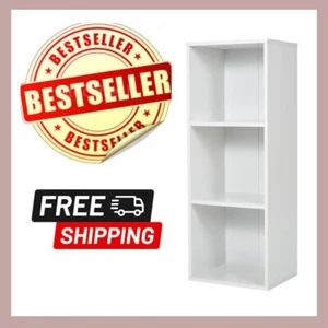3 Tier Shelf Display Bookshelf Bookcase Storage White Rack Wooden Shelving - Picture 1 of 7