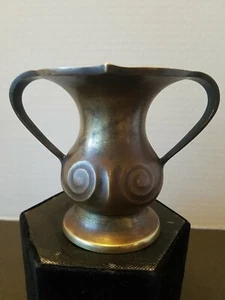 Japanese Edo Period Bronze Vase Of Mimikuchi Flying Handle 1860 3.5 x 4.25" - Picture 1 of 6