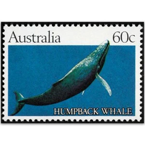 Australia1982 SG 841a 60c Whale, Solid green/blue background - Picture 1 of 1