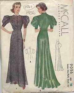 1936 Vintage Sewing Pattern B34 DRESS (1541) - Picture 1 of 2