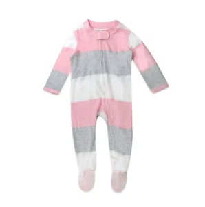 Honest Baby Newborn Organic Cotton Long Sleeve Sleep N Play Footed Pajamas / Str - Picture 1 of 5