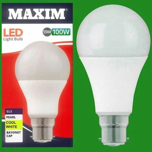 4x 13W (=100W) GLS BC B22 Bayonet A60 LED Light Bulb 4000K Cool White Lamp - Picture 1 of 1