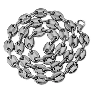Versilberte 8 mm 18 Zoll gepuffte Anker Mariner Gliederkette Halskette, Unisex, Schichten - Bild 1 von 3