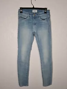 Frame Skinny Jeans Le Skinny De Jeanne Women's Size 27 Stretch Light Wash - Picture 1 of 5