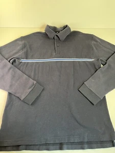 Vintage 90’s Aeropostale Navy blue Long Sleeve Polo Shirt Mens SML Made In USA! - Picture 1 of 7