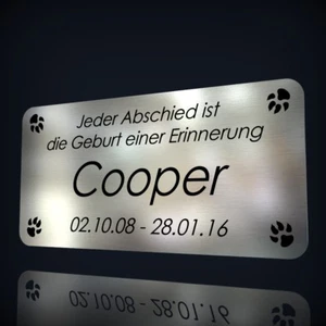 JOYERÍA DE TUMBA DE ACERO INOXIDABLE PARA LÁPIDA PIEDRA CONMEMORATIVA PLACA CONMEMORATIVA URNA ANIMAL PERRO GATO - Imagen 1 de 3