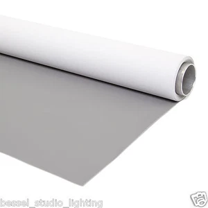 Bessel - 2m x 5m Double Sided White Midtone Grey Photographic Background Vinyl - Picture 1 of 3