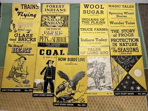 Lot (22) Unit Study Books 1930s Home Schooling Educational Printing House Rare - Imagen 1 de 13