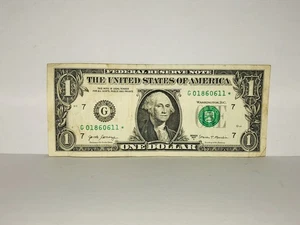 $1 one 2017 A Dollar Bill Star Note S/N G01860611* Collectible Star Bill 2017A - Picture 1 of 5