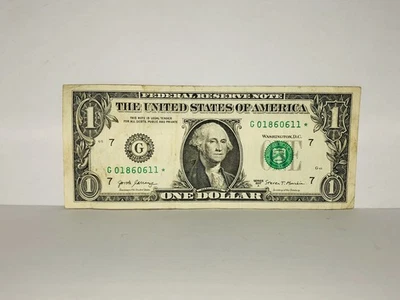 $1 one 2017 A Dollar Bill Star Note S/N G01860611* Collectible Star Bill 2017A - Image 1 of 4