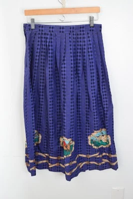 Vintage Intentions Skirt Womens 12 Purple Checkered Western Horse Dog Hunting 90 - Image 1 of 4