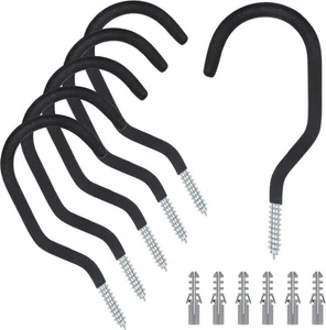 KURUI Road Bike Hooks for Garage Wall, 6 Pack Heavy Duty 6 Inch, Black  - Picture 1 of 9