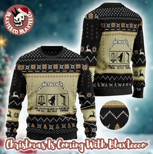 Metallicaa And Justice For All For Whom The Bells Tolls Ugly Sweater - Picture 1 of 2