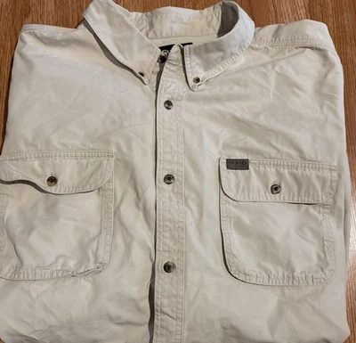 Guide Series Button-Up Shirt Men's 3XL Hunting Fishing Vintage 100% Cotton Cream - Image 1 of 4