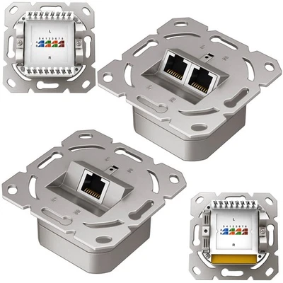 Netzwerkdose CAT6a 1/2-Port RJ45 500MHz Unterputz LAN Ethernet Netzwerk Cat6 A - Bild 1 von 4