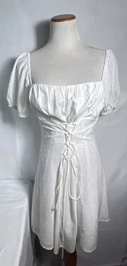 Princess Polly Milkmaid  Corset Dress Sz L/12 Adjustable Cottagecore Whimsygoth - Picture 1 of 12