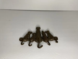 San Pacific Intl 1 pc MOM DOG PUPPIES Wall Hooks Key Brown Gold Cast Iron 7.5” - Picture 1 of 6