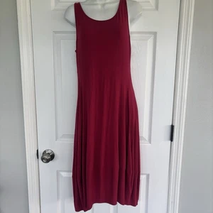 Eileen Fisher Women's Sleeveless Tank Midi Dress Size S Maroon Stretch - Picture 1 of 5