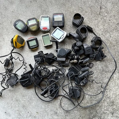 Lot of Vintage Bike Computers w/ Sensors, Mounts, & Spoke Magnets FOR PARTS - Image 1 of 4