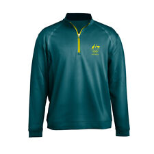 AOC Australian Olympic Adults XL Supporter Elite Training Top Long Sleeve Green