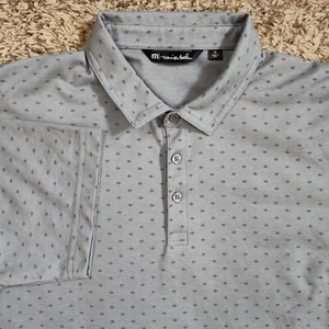 Travis Mathew Golf Polo Men Size XL Geometric Pattern Gray Shirt - Picture 1 of 9