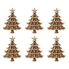  6 Pcs Napkin Buckle Gold Dining Table Trim Banquet Christmas Tree