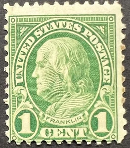 Scott#: 552 - Benjamin Franklin 1¢ 1923 BPE single stamp MLHOG - Lot D3 - Picture 1 of 2