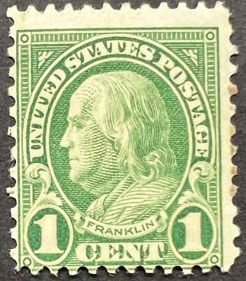 Scott#: 552 - Benjamin Franklin 1¢ 1923 BPE single stamp MLHOG - Lot D3 - Image 1 of 2