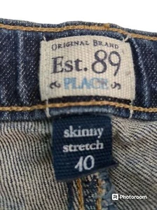 Est. 89 Place Size 10 Girl's  Navy Blue Skinny Stretch Jeans - Picture 1 of 6