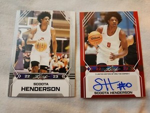 SCOOTA HENDERSON RED signed AUTO PROSPECT 2022-23 Leaf Draft Basketball #/50 +RC