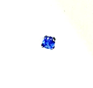 Dermal Head Round Blue Dark Pronged 3mm Top 14 Gauge Steel - Picture 1 of 3