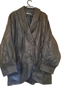 Vintage THE SILVER FOX Designer Label Womens 80's Genuine Leather Jacket Size 14 - Picture 1 of 7