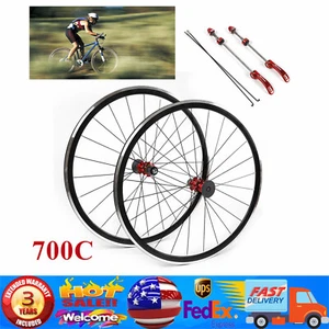 700C Road Bike Wheels Front&Rear Clincher Rim Brake 7/8/9/10/11 Speed Bike Wheel - Picture 1 of 23