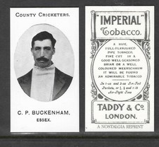 NOSTALGIA REPRINT TADDY & CO C.P.BUCKENHAM ESSEX COUNTY CRICKETERS