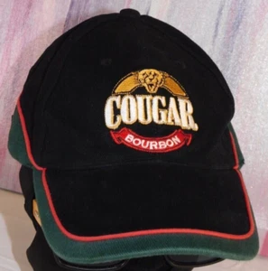 Cougar Bourbon Adjustable Strapback Cap / Hat Baseball Cap Black Green - Picture 1 of 14