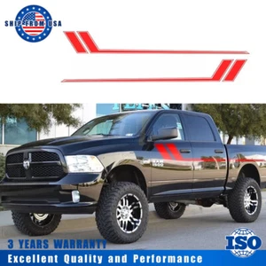 Calcomanía calcomanía de vinilo a rayas de hockey lateral puerta rojo brillante Fit Dodge Ram 1500 2500 - Imagen 1 de 9