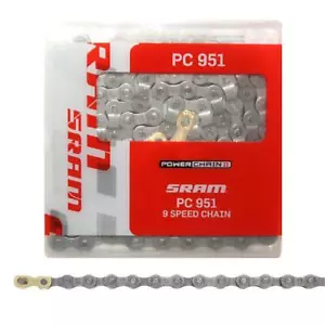 Sram PC951 Powerchain II 9 Speed MTB Chain Bicycle Cycle Incl Gold Link Boxed - Picture 1 of 9