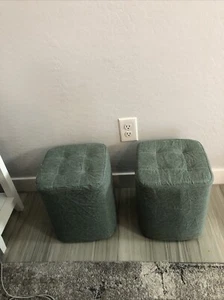 Ottomans 2 Teal Small 40 Inches Total Around $7.00 To Ship Each Box - Picture 1 of 4