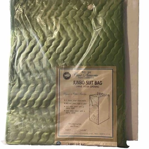 VTG Jumbo GARMENT Bag HANGING Clothes CLOSET Organizer STORAGE Suit Quilted 45” - Picture 1 of 10