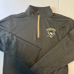Pittsburgh Penguins 1/4 Zip Pullover grau gesticktes Logo Größe Small Kind NHL - Bild 1 von 17