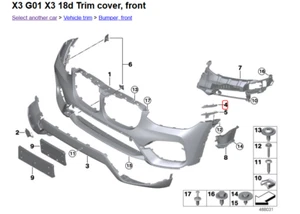 BMW X3 G01, F97 51117399981 Stoßstangenhalter vorne links 2.00 Diesel 17720687 - Bild 1 von 8